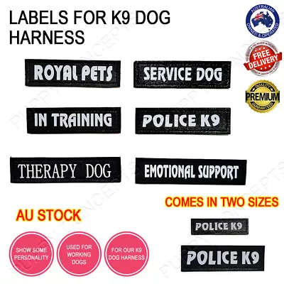 Labels For K9 Dog Harness Patch Patches Collar Vest Working Duty Name Customise • $6.70