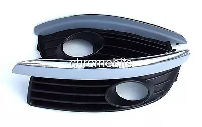 $49.42 • Buy Vw Jetta 2004-2010 Mk3 3 Fog Lights Light Bumper Grilles Kit Chrome Brows New