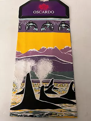 Oscardo Canada Souvenir Kitchen Dish Hand Tea Towel Native Art Whales SKEMO • $12.71