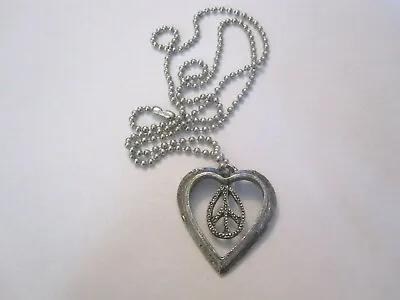VN Era (or Later) PEACE Pendant On Dog Tag Chain - Heart Shaped • $29.99