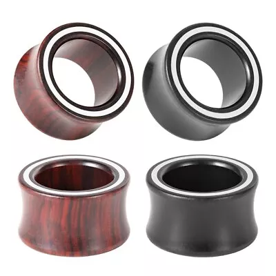 1 X Pair Of White Line Red Or Black Wooden Tunnels Piercing Jewellery Gauges • $7.20