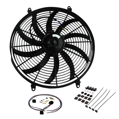 $44.99 • Buy Universal 16  Inch 12V Electric Radiator Cooling Fan&Mount Kits&Thermostat Kits