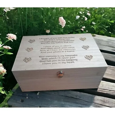 Wooden Memory Box (poem / Hearts) • £19.99