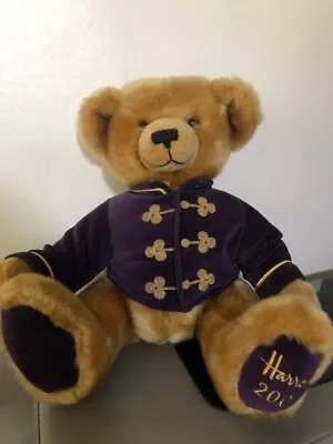 £9.99 • Buy Harrods 2000 Christmas Merlin Teddy Bear Foot Dated Plush Toy Purple Jacket 12”