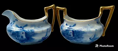 Vtg Hand Painted Blue T&V Tressemann And Vogt Limoges France Creamer Sugar READ • $39.99