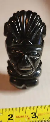 Aztec Mayan Mexican Black Carved Stone Tribal Figure 4  • $15