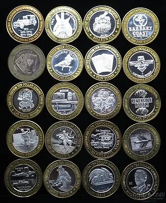 $389.99 • Buy (20)Assorted Limited Edition .999 Silver $10 LasVegas Casino Gaming Tokens 27379