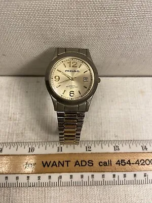 Vtg Milan Mens Quartz  Watch 100 Ft. Wr Day Date Stretch Band   • $7.70