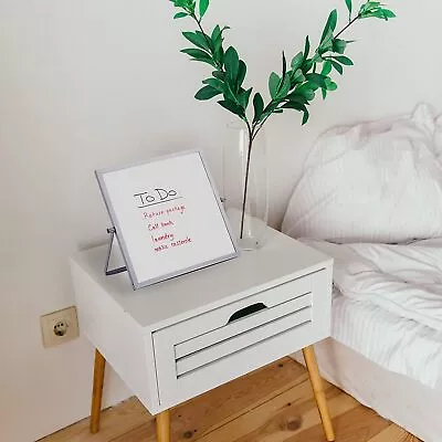 £14.38 • Buy Small Dry Erase White Board For Desk 25 X 25 Cm With 2 Wipe Clean Pens & Rubber