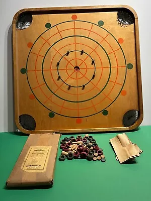 Vintage Carrom Industries Wood Game Board #85 ~ 28.5'X 28.5  X 1.25  • $40