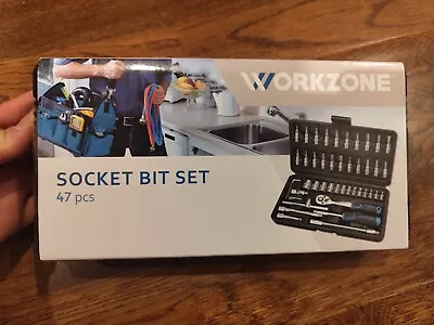 WorkZone 47p Socket Ratchet Wrench Set External Screwdriver Bit NEW  • $49