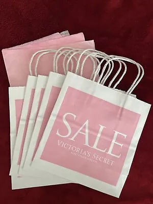 5 Victoria’s Secret SALE Small Paper Shopping Gift Bags Tissue Pink White🌸New • $8.99