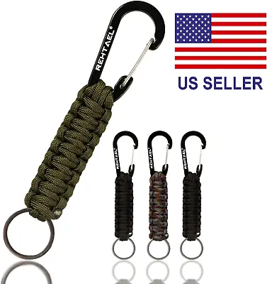 4 Pack Military Paracord Lanyard Keychain W/ Carabiner Survival Tactical 350LB • $11.99