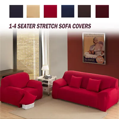 $11.15 • Buy 1-4 Seater Stretch Sofa Covers Universal Elastic Slipcover Couch Protector Home 