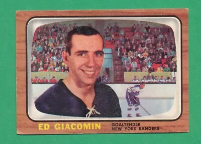 Gum Stain Front Ed Giacomin Hof 1966 Topps Hockey #23 Nhl Uncreased *tphlc-5082 • $30