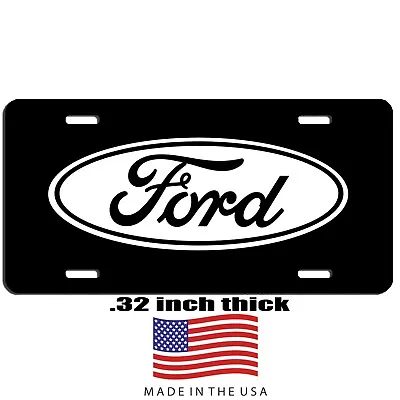 Ford Auto Vehicle Art Aluminum License Plate White & Black Car Truck SUV Tag • $16.95