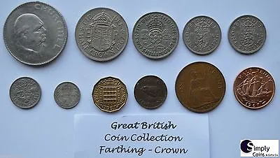British Coin Collection Pre-decimal Coins Of The Uk Crown - Farthing 1900-1967 • £4.79