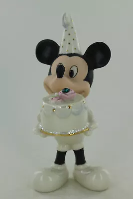 Lenox Disney Mickey Mouse With May Birthday Cake Figurine - Emerald Green Stone • $20