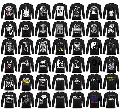 PUNK/METAL/FUNNY/JOKES/CELTIC/TRIBAL/SKULL/Biker/Halloween/Long Sleeve T Shirt • £15.99