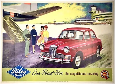 Original Vintage Poster BEA RILEY ONE POINT FIVE BMC Airline Car Auto British OL • $899