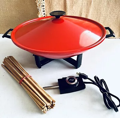 Vintage West Bend #5109 Non-stick Electric Wok Red 6qt. Made In The USA • $24.99