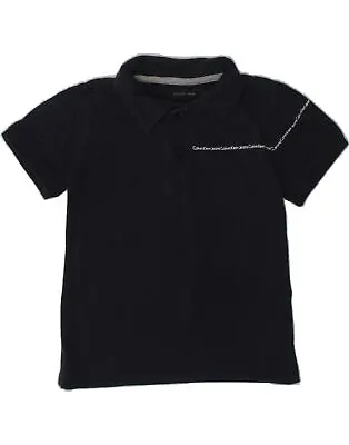 CALVIN KLEIN Baby Boys Graphic Polo Shirt 18-24 Months Navy Blue Cotton QZ20 • £12.89