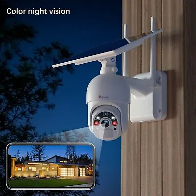 WiFi Solar Security Camera Outdoor Ctronics PTZ Camera 1080P Color Night Vision • $41.86