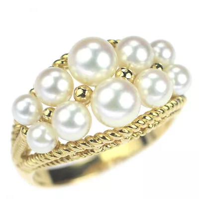 Mikimoto K18YG Akoya Pearl Ring Vintage Product - Auth Free Shipping From Japan- • $667.20