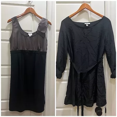 Liz Lange / Motherhood MATERNITY Medium (Lot Of 2) Black Short Summer Dress B#6 • $11.50