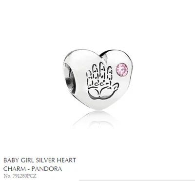 $39.99 • Buy PANDORA Charm Sterling Silver ALE S925 ITS A GIRL BABY PINK 791280PCZ Ac