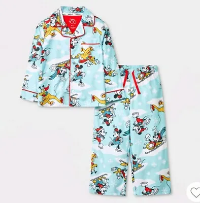 Disney Mickey Mouse & Friends Matching Family Pajamas SZ 2T Cozy Winter 2pc NEW • $16