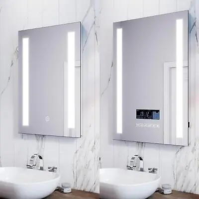 Illuminated LED Bathroom Mirror With Light Demister / Shaver Socket Wall Mounted • £47.99
