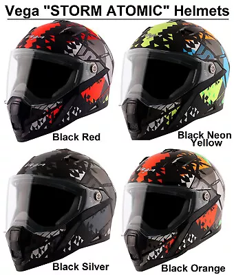 VEGA “STORM ATOMIC” Full Face Dual Visor Motorcycle Helmets • $76