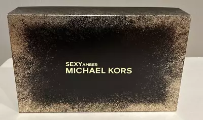 NEW Michael Kors Black Gold Gift Box EMPTY 13.5 X8.5X3  Sexy Amber +OUTER SLEEVE • $9.95