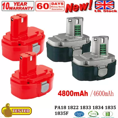 4x  For Makita PA18 Battery 4.8Ah 18V PA18 1822 1823 1834 1835F 192827-3 • £23.89