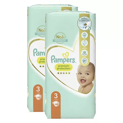 2x 48pc Pampers Premium Protection Baby Nappies Unisex Diapers Size 3 6-10kg • $34.95