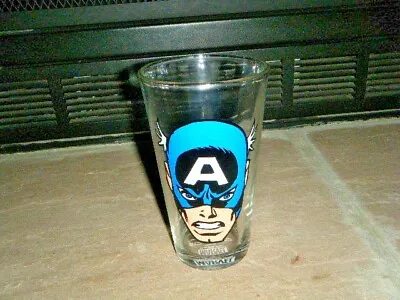 $9.99 • Buy Marvel Vintage Comic Head Shot Captain America 16 Oz Pint Glass New Thick Glass!