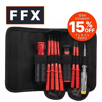 Stanley Fatmax FMHT66426-0 10 Piece VDE Insulated Multi-Bit Screwdriver Set • £39.74