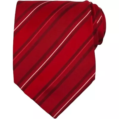 Banana Republic Mens Classic Tie 3.85 Red Stripe 100 Silk Woven Designer Necktie • $15.88