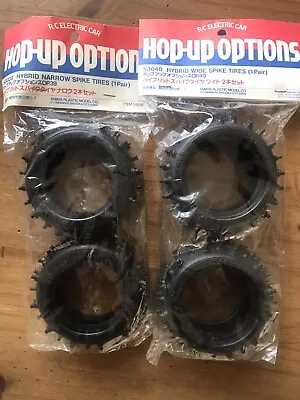 NEW Tamiya 53039 53040 VINTAGE HYBRID WIDE & NARROW SPIKE TYRES EGRESS AVANTE • £65