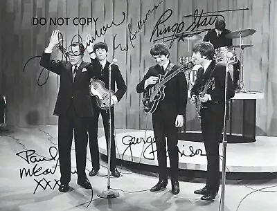 THE BEATLES On ED SULLIVAN Autographed Signed 8x10 Reprint Photo JOHN LENNON !! • $9.99