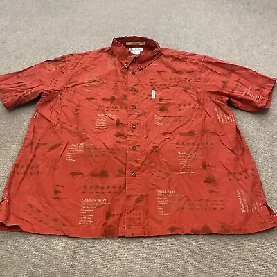 Vintage Columbia Shirt Mens Extra Large River Lodge Madison & Snake River Print • $17.95