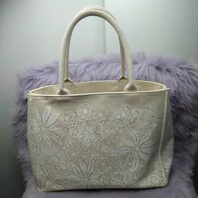 Oscar De La Renta Bag Floral Lacey Coated Canvas Tote Neiman Marcus Target • $22.49