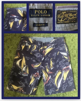 £35 • Buy POLO RALPH LAUREN : Mens Navy Blue Yacht Print Shorts : Waist 30 