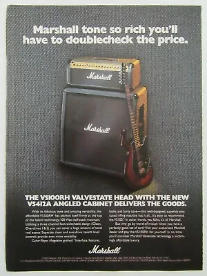 1997 MARSHALL Amplifiers VS100RH Valvestate Technology Cabinet Magazine Ad • $9.99