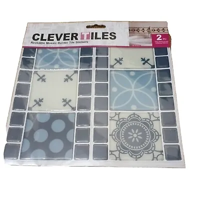 £13.90 • Buy 5 X Clever Tiles Blue, Blues  Stick On Kitchen Bathroom Border Tiles.