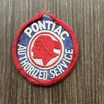 Vintage PONTIAC AUTHORIZED SERVICE Car Dealer Logo Sew-On Patch Indian Chief • $9.50