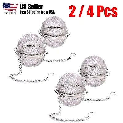 Tea Ball Strainer - Stainless Steel Tea Balls 2.1 Inch Tea Infusers US 1-4Pack • $7.95