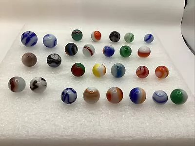 Lot Of  27  Vintage  Swirl ￼Glass Marbles • $14.99