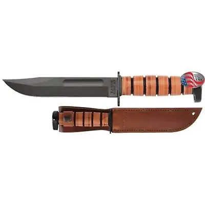 KA-BAR Knife Dog's Head Utility Leather Handle Clip Point Blade 12 Inch 1317 • $101.89